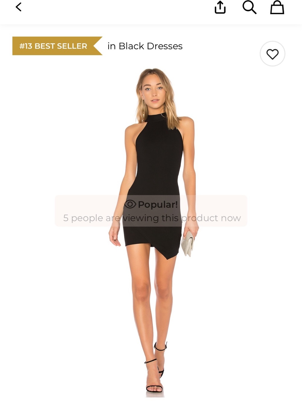 superdown Black High-Neck Asymmetrical Mini Dress (revolve)